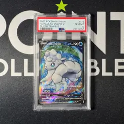 Alolan Vulpix V Full Art 173/195 - Pokemon - Silver Tempest - PSA 10 Gem Mint - Image 1