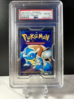 1999 Pokemon Base Set Booster Pack 1st Edition Spanish Blastoise PSA 10 GEM MINT - Image 1