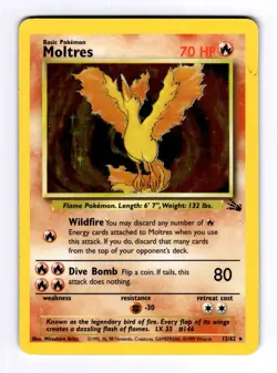 1999 Pokemon Fossil Moltres #12 RH Holo NM - Image 1