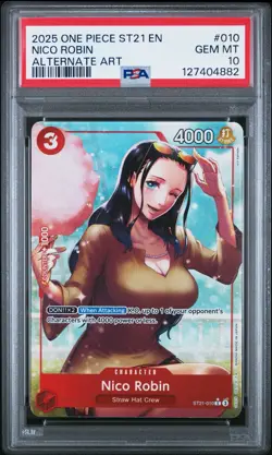 2025 One Piece Nico Robin ST21-010 Alternate Art English PSA 10 Gem Mint - Image 1