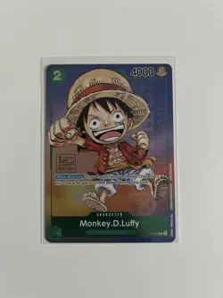 One Piece TCG Monkey.D.Luffy 1st Anniversary English P-037 Promo - Image 1