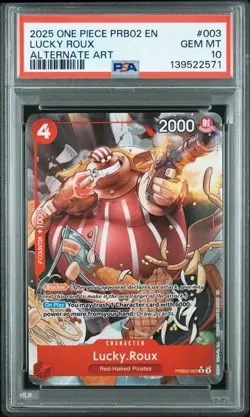 Lucky Roux Alternate Art PSA 10 PRB02 ENG 2025 One Piece #003 - Image 1