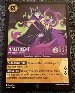 Maleficent Disney Lorcana Into The Inklands Legendary FOIL 51/204 Fresh Pull - Image 1