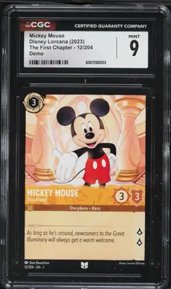 2023 Disney Lorcana First Chapter Mickey Mouse True Friend #12 CGC 9 MINT *READ* - Image 1