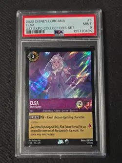 2022 Disney Lorcana Elsa Snow Queen #3 D23 EXPO PROMO Collectors PSA 9 Mint - Image 1