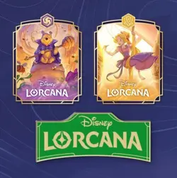 2025 Lorcana Disney chinese tcg game promo logo badge Pooh Rapunzel logo 3pc Pin - Image 1