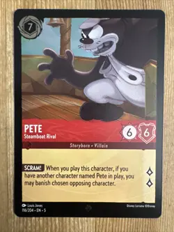 Disney Lorcana Pete Steamboat Rival 116/204 Cold Foil Shimmering Skies Super - Image 1