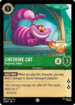 Disney Lorcana Archazia's Island - 91 Cheshire Cat Perplexing - Common Non Foil - Image 1