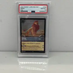 2023 DISNEY LORCANA FIRST CHAPTER SIMBA "RETURNED KING" FOIL #189 PSA 10 GEM MT - Image 1