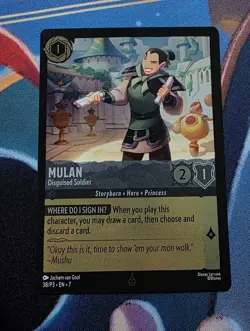 DISNEY SPRINGS EXCLUSIVE - Mulan - Disguised Soldier - Lorcana PROMO 38/P3 EN 7 - Image 2