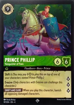 87/204 PRINCE PHILLIP VANQUISHER OF FOES URSULAS RETURN DISNEY LORCANA CARD - Image 1