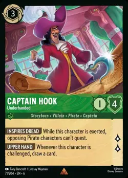 Captain Hook - Underhanded (071) Azurite Sea Disney Lorcana - Image 1