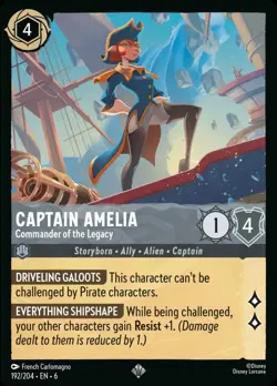 Captain Amelia - Commander of the Legacy Foil (192) Azurite Sea Disney Lorcana - Image 1