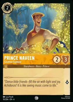 Prince Naveen - Carefree Explorer (010) Azurite Sea Disney Lorcana - Image 1