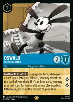 Oswald - The Lucky Rabbit Foil (142) Azurite Sea Disney Lorcana - Image 1
