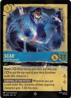 Scar Eerily Prepared Foil 153/204 Whispers in the Well Disney Lorcana - Image 1