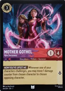 64/204 MOTHER GOTHEL VAIN SORCERESS EN7 UNCOMMON DISNEY LORCANA CARD - Image 1