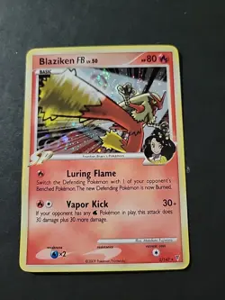 DMG/ SWIRL Blaziken FB 2/147 Pokemon Platinum Supreme Victors 2009 Holo - Image 1