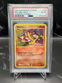 2009 Pokemon Platinum Moltres 149/147 Supreme Victors Holo, PSA EX-MT 6 - Image 1