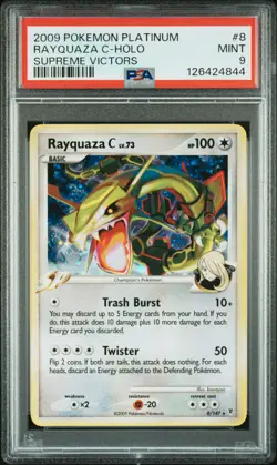 2009 POKEMON PLATINUM SUPREME VICTORS #8 RAYQUAZA C-HOLO PSA 9 - Image 1