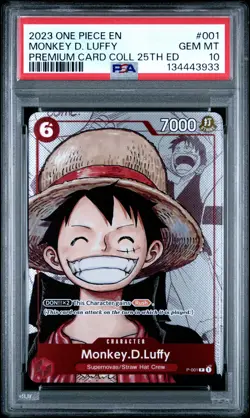 2023 ONE PIECE PREMIUM BANDAI COLLECTION 25TH EDITION MONKEY D. LUFFY PSA 10 - Image 1