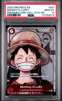 2023 ONE PIECE BANDAI PREMIUM CARD COLLECTION 25TH EDITION MONKEY D LUFFY PSA 10 - Image 1