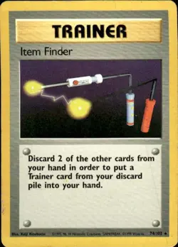 Vintage Wotc Pokemon Item Finder Base Set 074/102 LP - Image 1