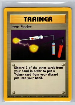 Pokemon TCG Base Set Trainer Item Finder Rare Card 74/102 - Image 1