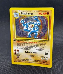 Pokemon TCG Machamp Holo Unlimited Rare 1st Edition Card 8/102 - Image 2