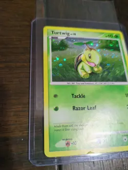 Turtwig DP01 - Diamond & Pearl Black Star Promo Holo Rare SWIRL Pokemon Card - Image 2