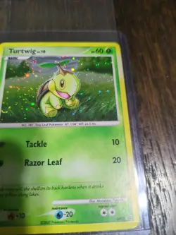 Turtwig DP01 - Diamond & Pearl Black Star Promo Holo Rare SWIRL Pokemon Card - Image 3
