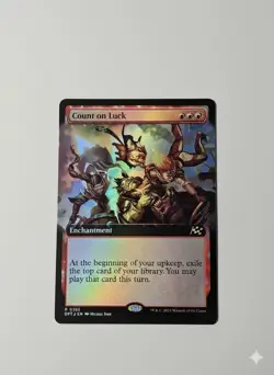 Count on Luck - Extended Art FOIL - Aetherdrift DFT #0385 - Rare Red MTG Card - Image 1