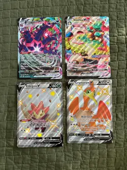 Pokemon TCG 4 Jumbo Card Lot VMAX and Shiny V Full Art NM - Image 1