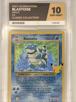 ACE 10 Blastoise 2/102 Celebrations Pokemon Card Classic Collection Perfect Subs - Image 3