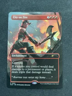 City on Fire Dungeons Dragons MTG Regular Karlach Secret Lair SLD LP - Image 1