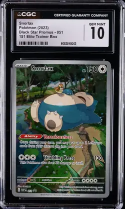 2023 POKEMON BLACK STAR PROMOS 151 ELITE TRAINER BOX SNORLAX CGC 10 GEM MINT - Image 1