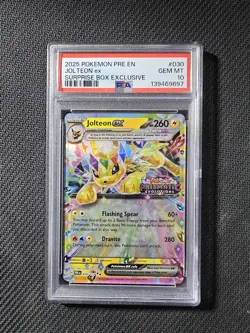 2025 Pokemon Prismatic Evolutions Stamped Jolteon EX #30 PSA 10 Gem Mint - Image 1