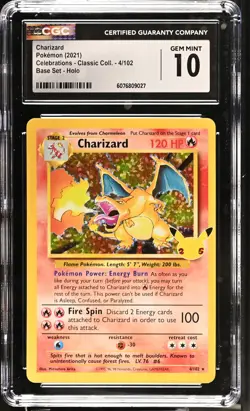 Charizard 4/102 Celebrations Classic Holo Pokemon CGC 10 Gem Mint *027 - Image 1