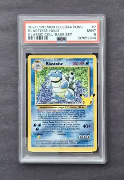 2021 Pokemon Celebrations Classic Collection - Blastoise Holo 2/102 - PSA MINT 9 - Image 1