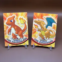 1999 Topps Pokemon Series 1 #06 Charizard & #05 Charmeleon TV Animation Edition - Image 1