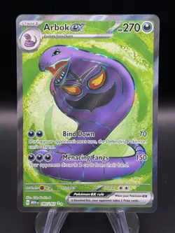 Pokemon TCG Arbok ex 185/165 Scarlet & Violet 151 Full Art Holo Rare Near Mint - Image 1