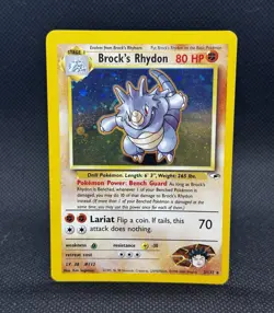 Pokemon TCG Brock's Rhydon Gym Heroes 2/132 Holo Unlimited Rare - Image 1