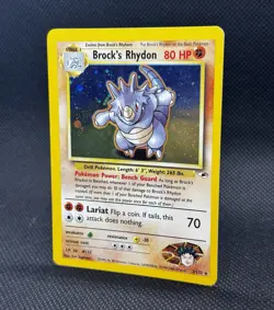 Pokemon TCG Brock's Rhydon Gym Heroes 2/132 Holo Unlimited Rare - Image 2
