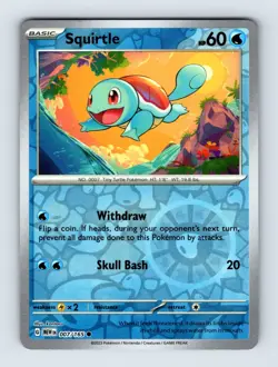 Squirtle - Scarlet & Violet 151 007/165 - Reverse Holo - Common - NM - Pokemon - Image 1