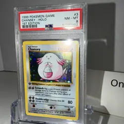1999 POKEMON BASE SET 1ST EDITION #3 CHANSEY HOLO PSA 8 Shadowless NM - MT - Image 2