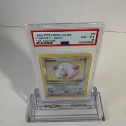 1999 POKEMON BASE SET 1ST EDITION #3 CHANSEY HOLO PSA 8 Shadowless NM - MT - Image 4