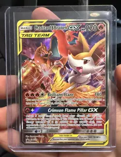 Pokemon TCG Charizard & Braixen GX Tag Team SM230 NM/GM - Image 1