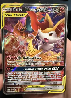 Pokemon TCG Charizard & Braixen GX Tag Team SM230 NM/GM - Image 2