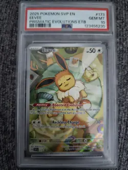 Pokemon TCG Eevee #173 Promo Prismatic Evolutions ETB PSA 10 - Image 1