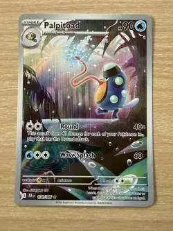 Pokemon TCG Palpitoad 104/086 Illustration Rare - S&V Black Bolt Set - NM / M - Image 1
